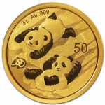 3 g Gold Panda Brilliant Uncirculated 2022