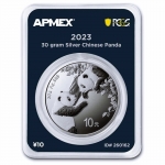 30 g Silver China 2023 - Panda - PCGS First Strike - MD Premier - 2023 China 10 Yuan - Coin Card