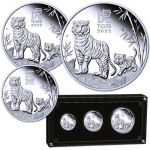 Three-Coin Set Silver Australian Lunar Year of the Tiger...