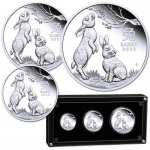 3,5 Ounce Silver-LUNAR-SET Australia - Lunar Rabbit - Year of the Rabbit - 2023 Proof 3,5 AUD