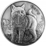 2022 Fiji 5 oz Silver Fiji Cats (1. Issue) in Antique Finish