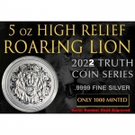 5 Ounce Silver Niue - ROARING LION - 2022 High Relief...