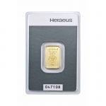 5 gram Heraeus Gold Bar (embossed) .9999 Fine (In Assay)