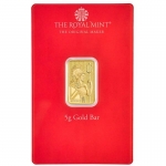 5 gram The Royal Mint - Henna Gold Bar (embossed) .9999 Fine (In Assay)