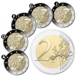 Germany 5 x 2 Euro - ERASMUS PROGRAMME - 2022 bfr.- ALL GERMAN MINTS !