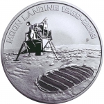 1 Oz Silver Apollo 11 - 50 Years Moonlanding Dom 1 AUD Australia 2019 BU