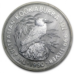 1 Ounce Silver Australian Kookaburra 1990 - shaped...