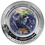 2018 $5 Earth and Beyond - Earth -  Curved Coloured 1oz...