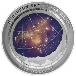 2016 $5 Northern Skies - Ursa Major Curved Coloured 1oz Silver Proof