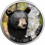 1 oz Silver Canadian Maple Leaf 2021  Canadas Wildlife (5) - Black Bear Canada
