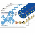 Deutschland Kursmünzensatz 2014 in PROOF 5er Set A D...