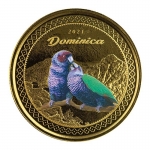 2021 Dominica 1 oz Gold Nature Isle  EC8 Sisserou Parr...