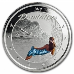 Dominica,  2 Dollar, 2018 Natur Insel Nature Isle EC8 (1) 1 Unze Silber, 1 oz Proof farbig