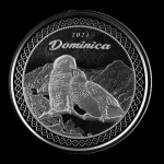 Dominica,  2 Dollar, 2021 Natur Insel Nature Isle EC8 (4)  Sisserou Parrot Unze Silber, 1 oz BU