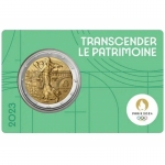 France 2 Euro 2023 BU Coin Card Green - Olympic Games...
