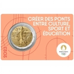 France  2 Euro 2023 BU Coin Card RED - Olympic Games 2024...