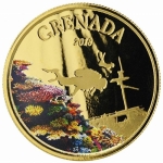 2018 Grenada 1 oz Gold Diving Paradise  (01) EC8 (Colorized)