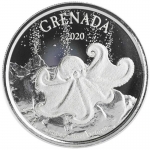 Grenada,  2 Dollar, Octopus (03) 2020  EC8 1 Unze Silber,...