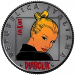 Italy 5 Euro 2023 BU Coin Card - Lady Eva Kant - Diabolik