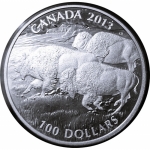 2013 Canada 1 oz Silver $100 Bison Stampede