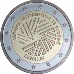 Latvia 2 Euro EU Presidency 2015 unc.