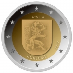 Latvia 2 Euro Kurzeme Latvian Regions 2017 Coincard