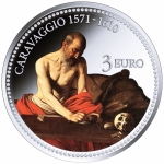 Malta 3 Euro 2022 BU - Caravaggio - Schrift des Heiligen...