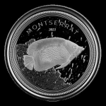 Montserrat,  2 Dollar, 2021 Blaugürtel-Kaiserfisch...