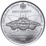 NEW* 1 ounce silver Serbia 2023 BU - Nikola Tesla ANTIGRAVITATY - 100 Dinar - Teslaseries !