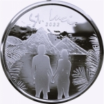 1 ounce Silver St. Lucia 2023 BU - EC8 - Romantic Couple...
