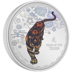 2022 Year of the Tiger 1 oz Coloured Silver Coin Niue...