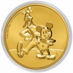 2021 Niue 1 oz Gold $250 Disney Mickey & Goofy BU