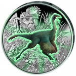 Österreich 3 Euro 2022 HGH - Ornithomimus Velox - Dino-Taler-Serie - GLOW-in-the-DARK - Nachtleuchtend