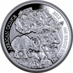 1 Unze Silber Ruanda 2012 Proof - Nashorn - Rhino - African Ounce - 50 RWF