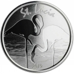 St. Lucia,  2 Dollar, Flamingo (2) EC8 1 Unze Silber, 1...