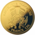 Togo 2013 100 Francs Pope Francis I gilded