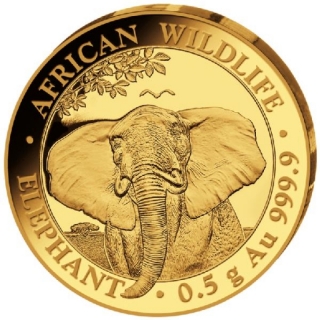 0,5 g Gold Somalia Elefant 2021 Proof