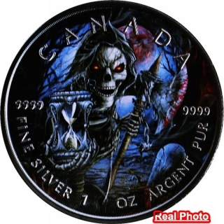 1 Ounce Silver Canada Maple Leaf - Grim Reaper - ARMAGEDDON IV Canada 2021 BU