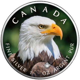 1 oz Silver Canadian Maple Leaf 2021  Canadas Wildlife (9) - Bald Eagle Canada