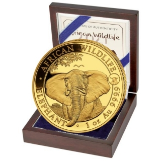 1 Oz Gold Somalia 100 Sh Elephant Coin 2021 Privy Ox