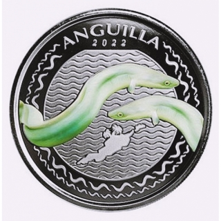 1 Ounce Silver Anguilla 2022 - Eel - Eastern Carribean Serie - EC 8 - 2022 Proof
