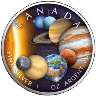 1 Ounce Silver Canada Sun System (10) - OUR SUN SYSTEM - All Planets -  Colour 5 CAD 2022