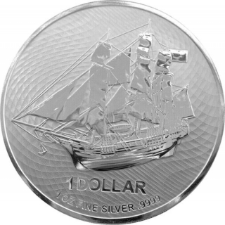 1 oz Silver Cook Islands $1 Bounty .999 Fine 2022 - new Design