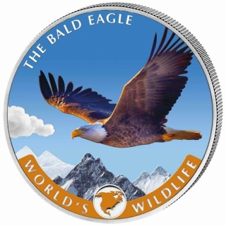 1 Unze Silber Kongo Der Weißkopfseeadler farbig coloriert World Wildlife 2021 BU