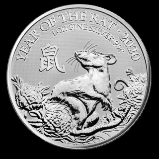1 oz Silver United Kingdom Lunar Year of the Rat Coin (SIII) 2020 Mouse