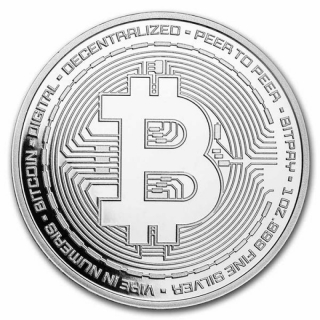 1 Unze Silber Round - Bitcoin BU