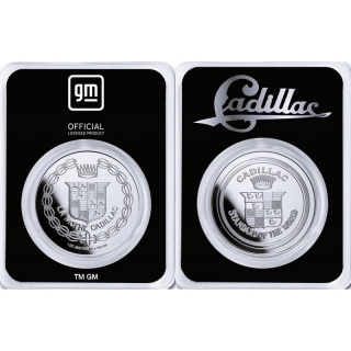 1 Ounce Silver Round - LOGO Cadillac Car Company - La Mothe Cadillac - Series General Motors - BU Coin Card