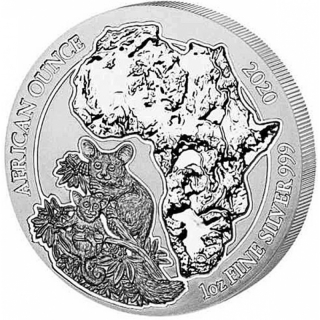 1 oz Silver Rwanda African Ounce Bushbaby 2020 Proof Galago