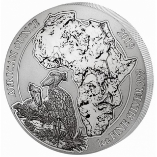 1 oz Silver Rwanda African Ounce Shoebill 2019