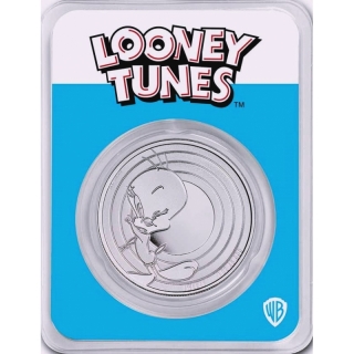 1 Unze Silber Samoa 2023 BU Coin Card - TWEETY - Looney Tunes Collection - 5$ - TEP